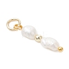 Natural Baroque Keshi Pearl & Electroplate Synthetic Non-magnetic Hematite Beaded Pendants PALLOY-JF04993-01-4