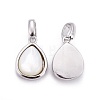 Natural White Shell Mother of Pearl Shell Charms BSHE-F011-03A-P-2