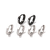 3 Pairs 3 Styles 304 Stainless Steel Clay Crystal Rhinestone Huggie Hoop Earrings for Women EJEW-K279-08A-P-1