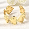 Heart Brass Cuff Bangles for Women BJEW-Z163-01G-2
