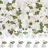 20 Sets White Lily Flower Charms & Flora Leaves Beads FIND-SC0010-77-1