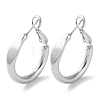 999 Sterling Silver Ring Hoop Earrings EJEW-P296-22P-1