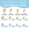 80Pcs 8 Styles 304 Stainless Steel Snap On Bails STAS-TA0006-24-4