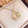 Brass Micro Pave Clear Cubic Zirconia Moon with Star Pendant 304 Stainless Steel Cable Chain Necklaces for Women WG40DAD-05-1