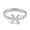 Non-Tarnish Constellations 304 Stainless Steel Open Cuff Ring for Women RJEW-L122-001P-10-2