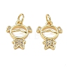 Brass Micro Pave Clear Cubic Zirconia Pendants CU-CBA9AFC-01G-04-1