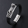 Punk Braided PU Leather Cord Bracelets ZB4268-1-1