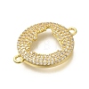 Rack Plating Brass Micro Pave Clear Cubic Zirconia Hollow Connector Charms KK-M079-13G-2