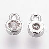 Brass Clear Cubic Zirconia Charms X-ZIRC-P068-01P-2