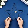 5 Styles Iron Star Ring for DIY Woven Net/Web with Feather IFIN-GF0001-67A-3