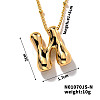 Simple and Stylish Brass Letter Pendant Satellite Chain Necklaces for Women Men GF2554-14-1