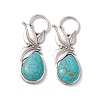 Synthetic Turquoise Big Pendants PALLOY-D013-22AS-1