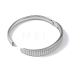 Non-Tarnish 304 Stainless Steel Grooved Hinged Bangles for Women BJEW-U002-10P-4