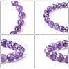 Natural Amethyst Round Beaded Stretch Bracelet X-BJEW-F293-04A-6