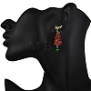 Aluminum Glass Dangle Stud Earrings EJEW-JE06582-2