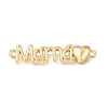 Mother's Day Brass Word Mama with Heart Links Connector Charms KK-C263-25A-G-1
