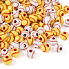 200Pcs 2 Colors Opaque Acrylic Round Beads SACR-BY0001-02-3