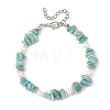 Natural Mixed Stone Chip and Potato Cultured Freshwater Pearl Beaded Bracelets for Women BJEW-JB14280-4