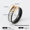 304 Stainless Steel Rhinestone Finger Rings for Couple FG1274-6-1