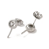 Brass Micro Pave Cubic Zirconia Studs Earrings Findings X-EJEW-H128-02P-2