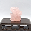 Natural Rose Quartz Carved Healing Elephant Figurines PW-WG51883-01-1