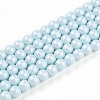 Baking Painted Pearlized Glass Pearl Bead Strands HY-N002-4mm-B01-2