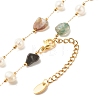 Natural Moss Agate & Pearl Beaded Necklace NJEW-JN03894-01-4