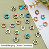 24Pcs 6 Colors Vacuum Plating Non-magnetic Synthetic Hematite Linking Rings G-AR0004-76-4