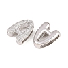 Brass Micro Pave Clear Cubic Zirconia Beads KK-D232-23P-3