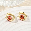 Brass Micro Pave Cubic Zirconia Hoop Earring KK-CBA98BA-09G-A-2