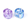 UV Plating Transparent Acrylic European Beads OACR-M027-02G-3