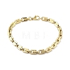 304 Stainless Steel Lock Link Chain Bracelets for Women Men BJEW-F488-03G-2