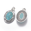 Synthetic Turquoise Pendants PALLOY-P172-033AS-1