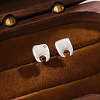 Brass & Rhinestone Stud Earrings WGEF0FC-01-3