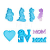 6Pcs 6 Style Mother's Day Theme DIY Pendants Silicone Molds DIY-BG0001-37-7