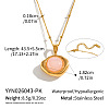 Dyed Natural Pink Quartz 304 Stainless Steel Geometric Pendant Necklaces for Women KV8466-3-1