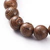 Unisex Wood Beads Stretch Bracelets BJEW-JB04957-2