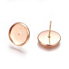 304 Stainless Steel Stud Earrings Findings X-STAS-P227-38RG-B-2