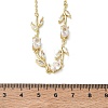 Brass Pave Cubic Zirconia Rose Flower Link Cable Chain Necklaces for Women NJEW-C121-05B-01G-5