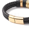 Leather Braided Cord Bracelets BJEW-E352-36G-2