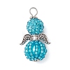 Alloy with Glass Seed Beads Pendants PALLOY-MZ00276-02-1