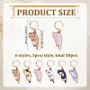 18Pcs 6 Styles Alloy Enamel Cat Shape Pendant Locking Stitch Markers HJEW-ME00171-2