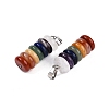 Chakra Theme Natural Amethyst & Topaz Jade & Red Agate & Quartz Crystal & Red Jasper & Lapis Lazuli & Green Aventurine Pendants G-N344-06A-2