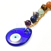 Natural Mixed Stone with Evil Eye Lampwork Keychain KEYC-JKC00270-01-2