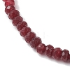 Dyed Natural Malaysia Jade Rondelle Beads Stretch Bracelets for Women BJEW-JB13042-02-3