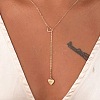 Alloy Heart Ring Pendant Lariat Necklaces for Women WG971C7-01-1