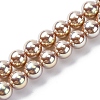 UV Plating Pearlized Glass Pearl Beads Strands GLAA-F128-01B-T15-1