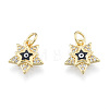 Brass Micro Pave Clear Cubic Zirconia Charms KK-N227-107B-2