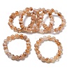 Natural Citrine Round Beads Stretch Bracelets for Women BJEW-Z158-03B-02-4