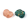 Baking Paint and Golden Metal Enlaced Glass Beads DGLA-T004-26M-2